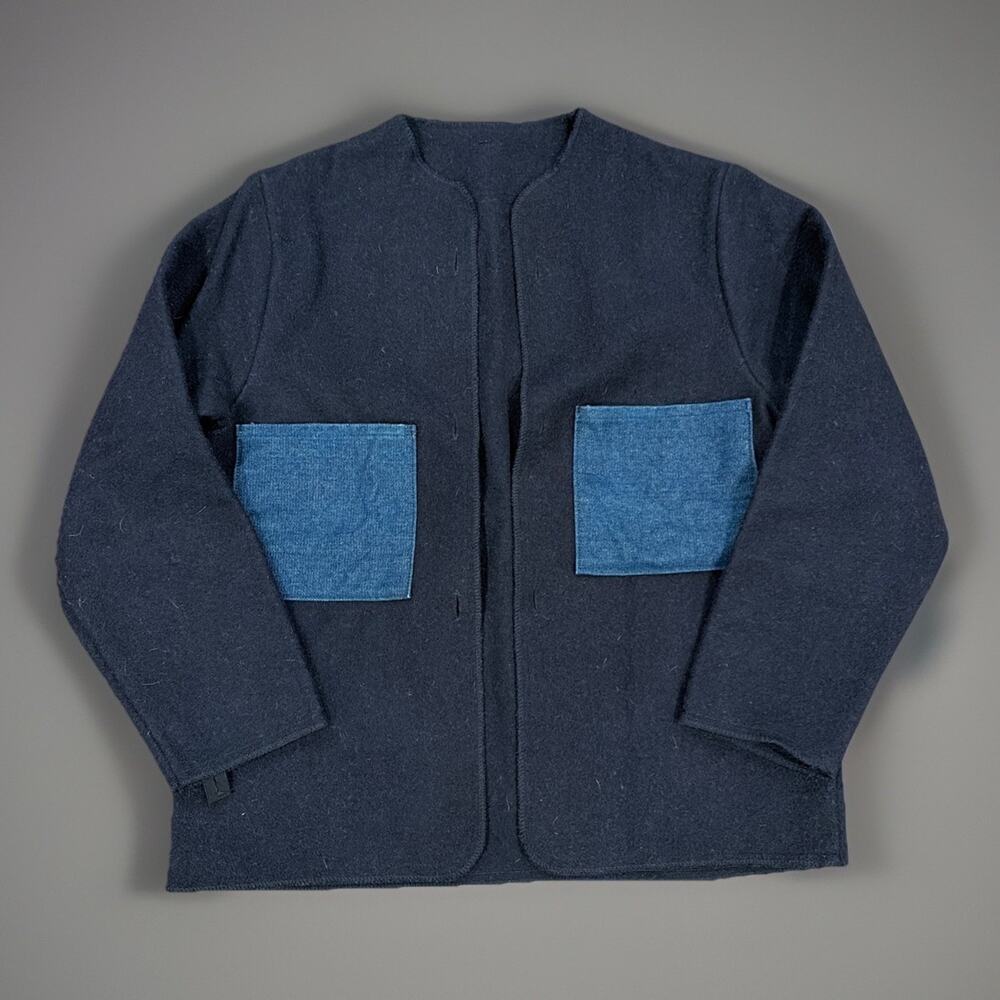 VINTAGE Steel Grip wool coat liner jacket Rare Denim Pocket